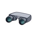 exploration binoculars cartoon vector illustration Royalty Free Stock Photo