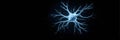 Exploration of a 3D Neuron Model in Dark Space Showcasing Intricate Neural Structures and Branches Royalty Free Stock Photo