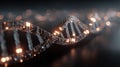 Exploration of Digital DNA Combining Genetic Engineering and Technology in a 3D Render Showcasing Binary and Microchips Royalty Free Stock Photo