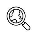 Black line icon for Exploration, investigation and research Royalty Free Stock Photo