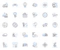 Exploration line icons collection. adventure, discovery, curiosity, expedition, traverse, journey, investigate vector
