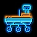 Exploration Mars Rover neon glow icon illustration