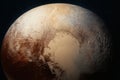 Exploration of Pluto reveals stunning surface details of this distant dwarf planet Royalty Free Stock Photo