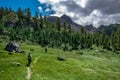 Exploration summer day in the beautiful Carnic Alps, Forni di Sopra, Friuli-Venezia Giulia, Italy Royalty Free Stock Photo