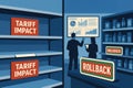 Exploration of tariff impact and rollback in retail during an economic presentation Royalty Free Stock Photo