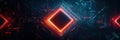Exploration of a vibrant microchip design with glowing elements in a digital environment at nighttime. Generative AI