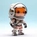 Explorative Voyage: A Cute Animation Of An Astronaut Ready For The Universe