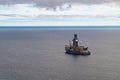 Exploratory offshore drilling by drillship Royalty Free Stock Photo