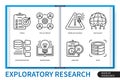 Exploratory research infographics linear icons collection Royalty Free Stock Photo