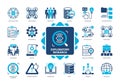 Exploratory Research solid icon set Royalty Free Stock Photo