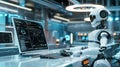 Explore advanced programming and robotics in a cutting-edge technology center with interactive learning experiences Royalty Free Stock Photo