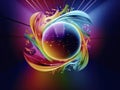 Explore AI-generated art that bends light & color, blending quantum wave-tracing, v-ray tracing, and futuristic design for a capti