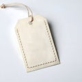 AI-Generated Blank Cream-Colored Tag with String Royalty Free Stock Photo