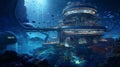 Ultra-Realistic Rendering of a Futuristic Underwater Research Facility - AI Generative