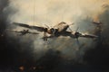 WWII Aircraft Formation Art Royalty Free Stock Photo