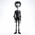 3d Male Character In Tim Burton Style: A Complete 3d Model Royalty Free Stock Photo