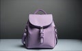 Explore the Beauty of a Pink Women\'s Handbag Backpack on a Trendy Gray Studio Backgroun.