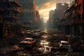 Dystopian Apocalypse: Dark Buildings and Apocalyptic Landscapes, Generative AI