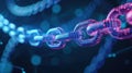 Explore the blockchain concept through this stunning 3D rendering of a digital code chain