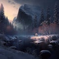 Snowy Forest Sceneries - High-Quality AI-generated Landscapes