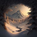 Snowy Forest Sceneries - High-Quality AI-generated Landscapes