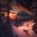 Snowy Forest Sceneries - High-Quality AI-generated Landscapes