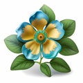 Cherokee Rose: Colorful Gold and Blue Blossom.