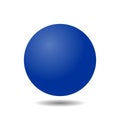 Blue 3D Sphere Vector EPS File with Gradient and Shadow, Perfect for Web UI, Business, and Tech Concepts on White Background Royalty Free Stock Photo