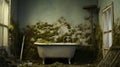 Nature\'s Invasion: A Bathroom Consumed by Intricate Mould Patterns