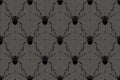 Spooky Black Spider Pattern Dark Background Halloween - Halloween-themed graphic design events decorations