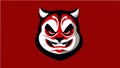 Japanese Style Evil Panda Mask Illustration