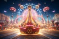 Explore a celestial carnival with spacecraft of Royalty Free Stock Photo