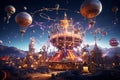 Explore a celestial carnival with spacecraft of Royalty Free Stock Photo