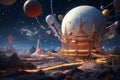 Explore a celestial carnival with spacecraft of Royalty Free Stock Photo