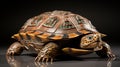 Explore a classic turtle shell design with muted tones, flat texture, and intricate details in high resolution Royalty Free Stock Photo