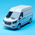 Classic White Van: Functional and Modern, Generative AI. Royalty Free Stock Photo