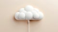 Explore the cloud computing concept with an illustration of a white cloud linked to a network cable Royalty Free Stock Photo