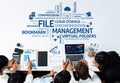 Comprehensive Overview of File Management Concepts with Cloud Storage, Synchronization, and Metadata in a Modern Royalty Free Stock Photo