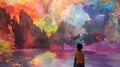 A Kids Colorful Journey in a Fantastical Art Gallery