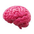 Brain power: pink brain with lightning bolts - mental energy, intelligence, and creative thinking on transparent background Royalty Free Stock Photo