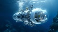 Explore the deep sea in a modern submarine.AI Generated