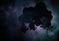 Mysterious dark cosmic cloud nebula abstract textured grunge deep space background Royalty Free Stock Photo