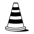 A hand drawn style icon showing a safety cone Royalty Free Stock Photo