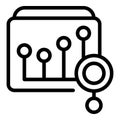 Explore diagram icon outline vector. Data research Royalty Free Stock Photo