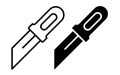 Minimalist Line Art of Two Distinctive Crafting Knives in Black and White Royalty Free Stock Photo
