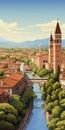 Explore The Enchanting City Of Verona Di Vercelli With A Stunning Travel Poster Print