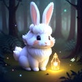Cute puffy rabbit illustration Royalty Free Stock Photo
