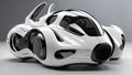 futuristic elegance: close-up of neo-modern flying car. AI generated