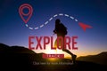 Explore Experience Journey Travel Trip Vacation Concept Royalty Free Stock Photo