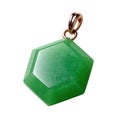 Stunning Green Aventurine Pendant with Unique Hexagonal Cut in Elegant Design for Jewelry Lovers and Collectors Royalty Free Stock Photo